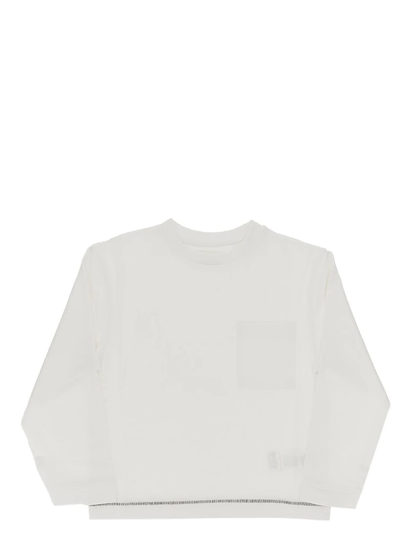Cotton T-shirt with topstitching