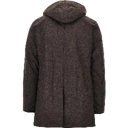 Padded technical wool down jacket