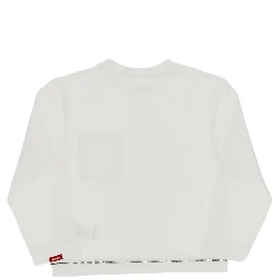 Cotton T-shirt with topstitching