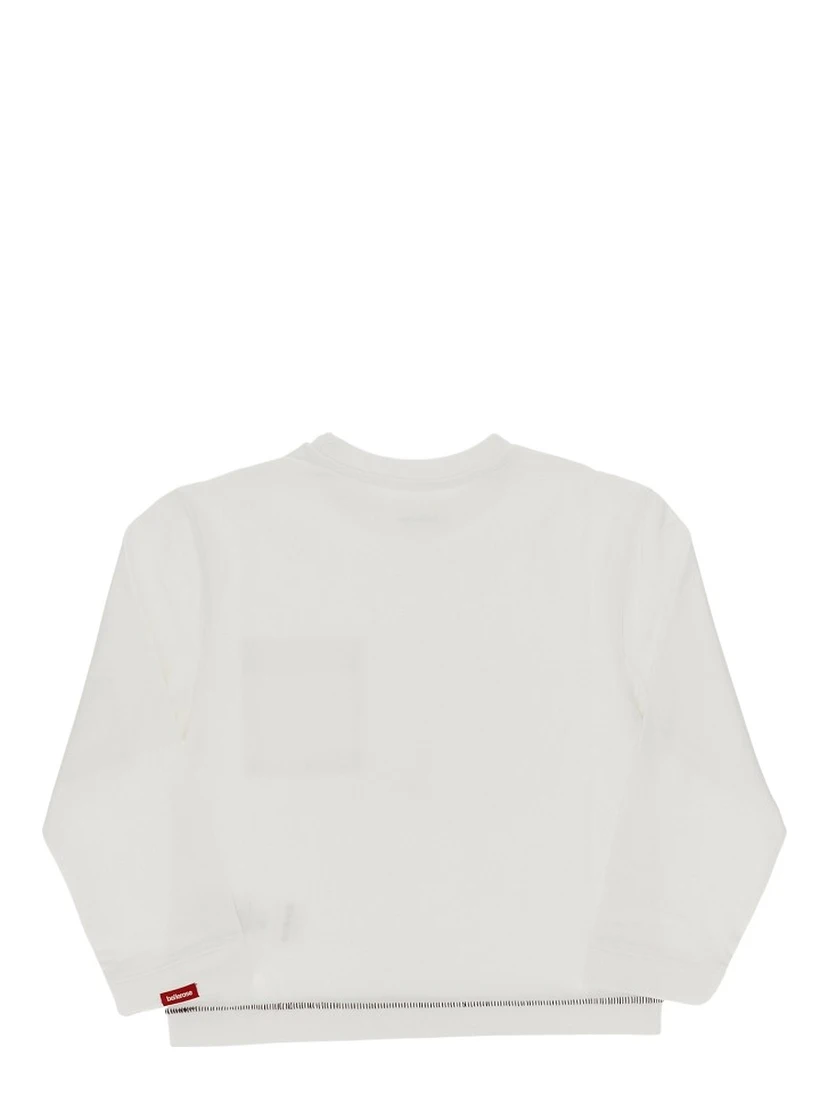 Cotton T-shirt with topstitching