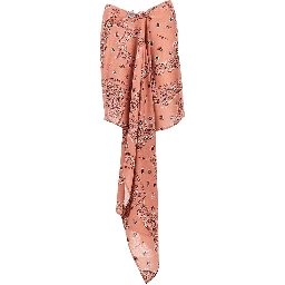 Mini sarong skirt with brooch
