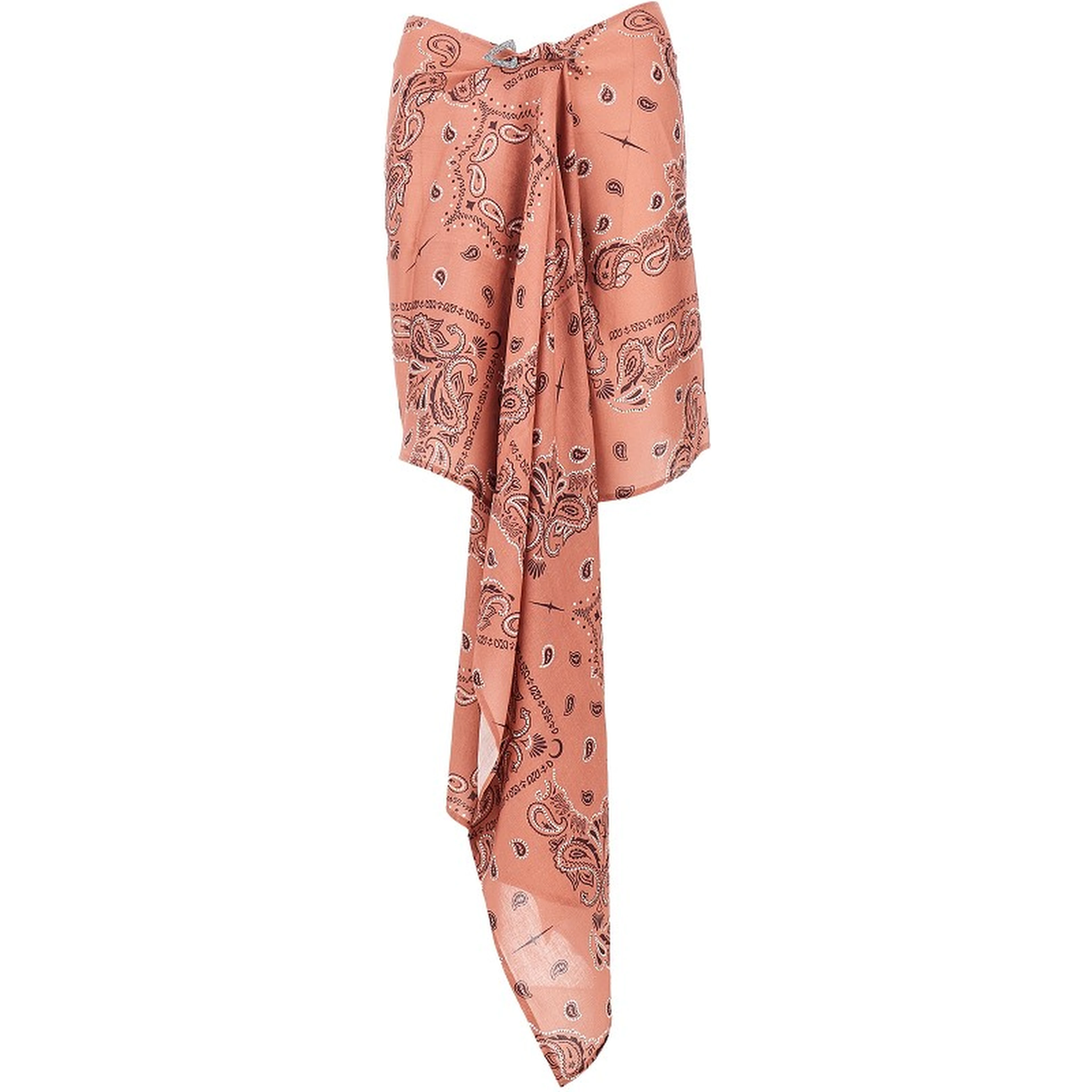 Mini sarong skirt with brooch
