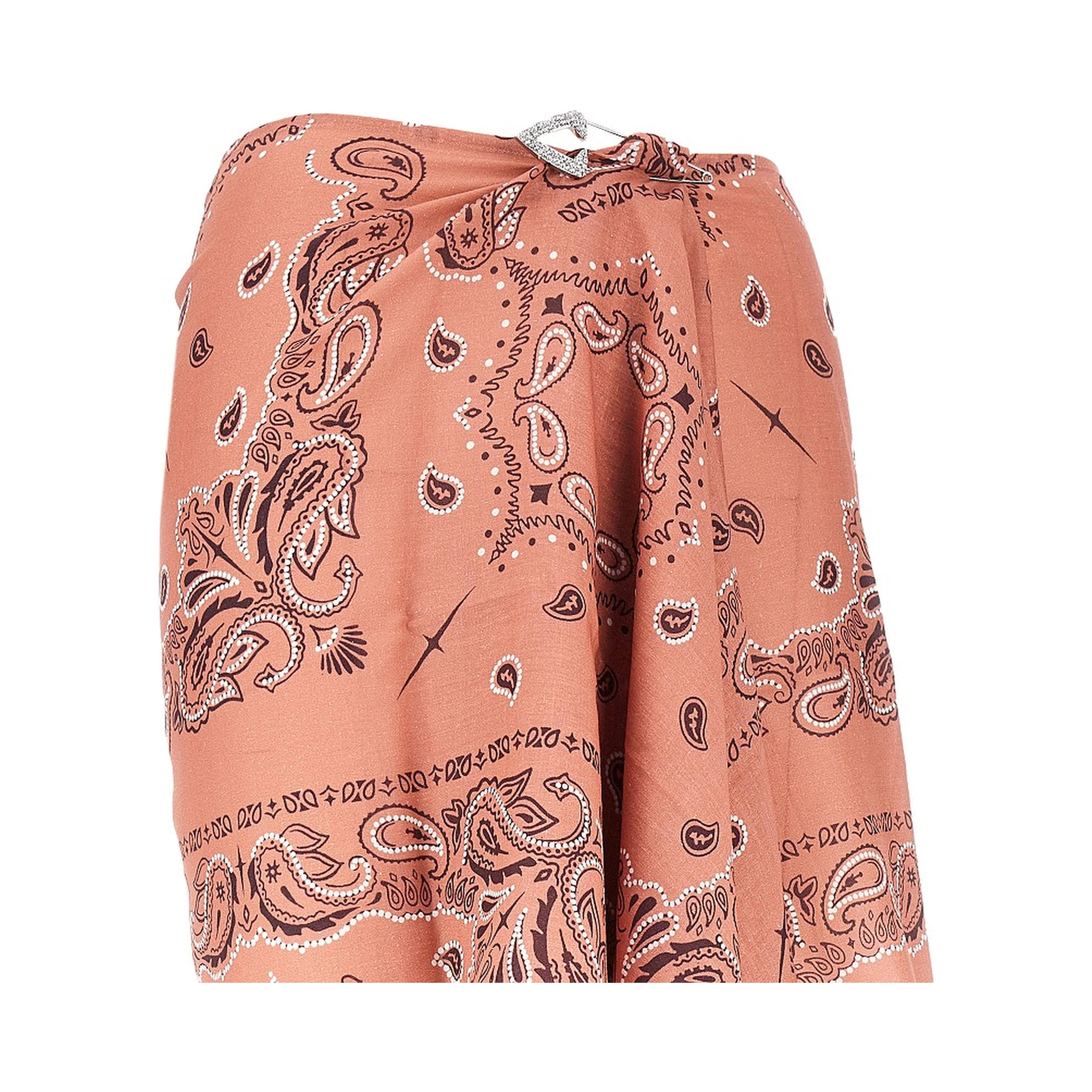 Mini sarong skirt with brooch