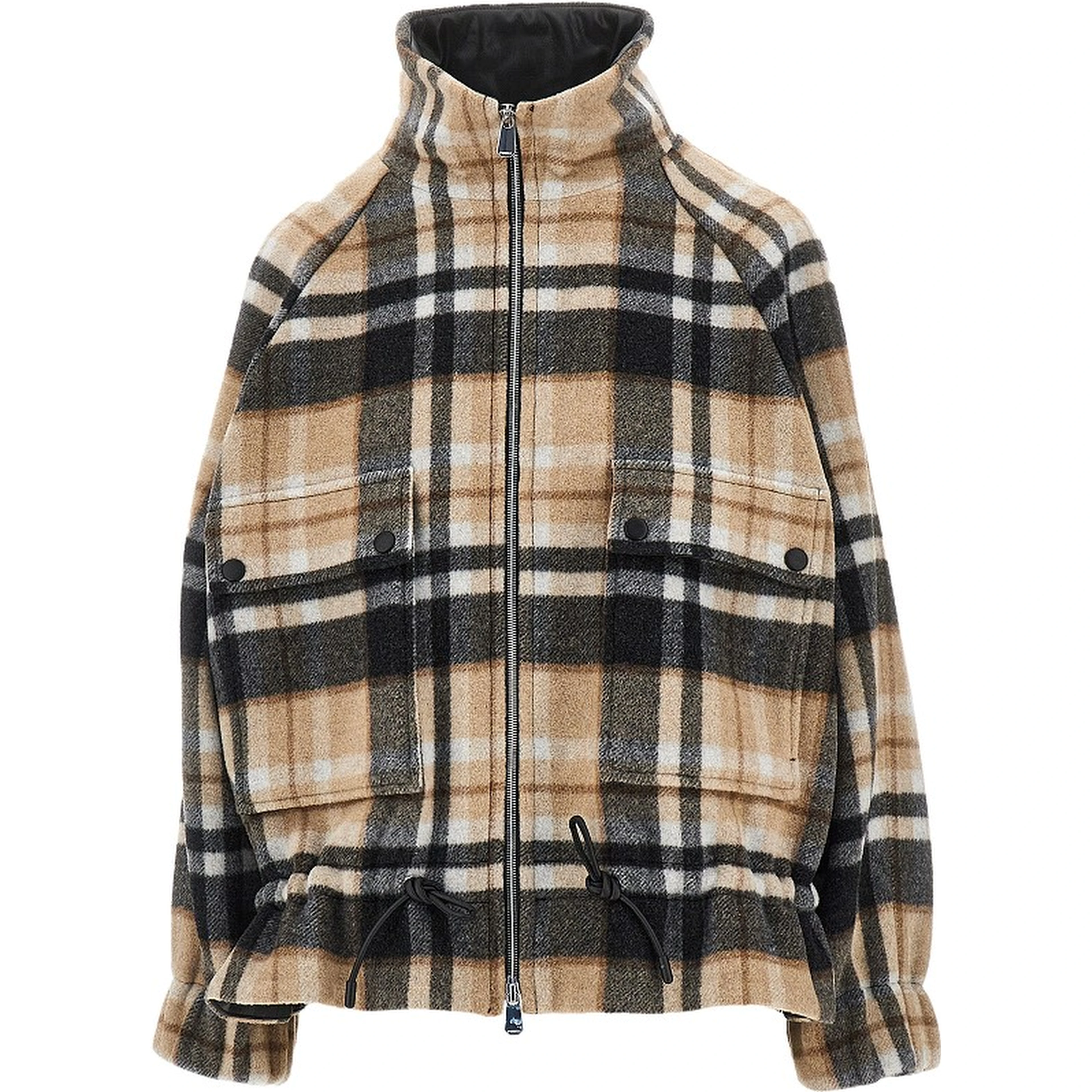 Wool-blend caban with Check motif