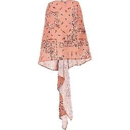 Mini sarong skirt with brooch