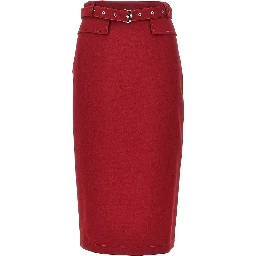 Viscose-blend crêpe skirt