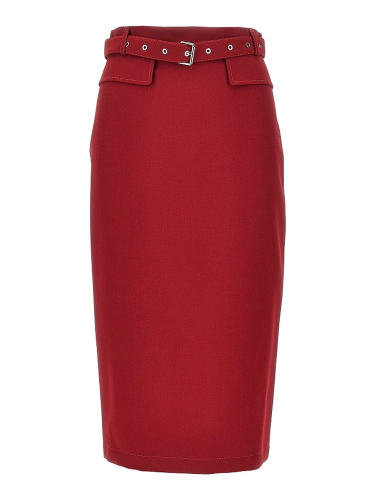 Viscose-blend crêpe skirt