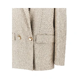 Lurex wool-blend double-breasted jacket