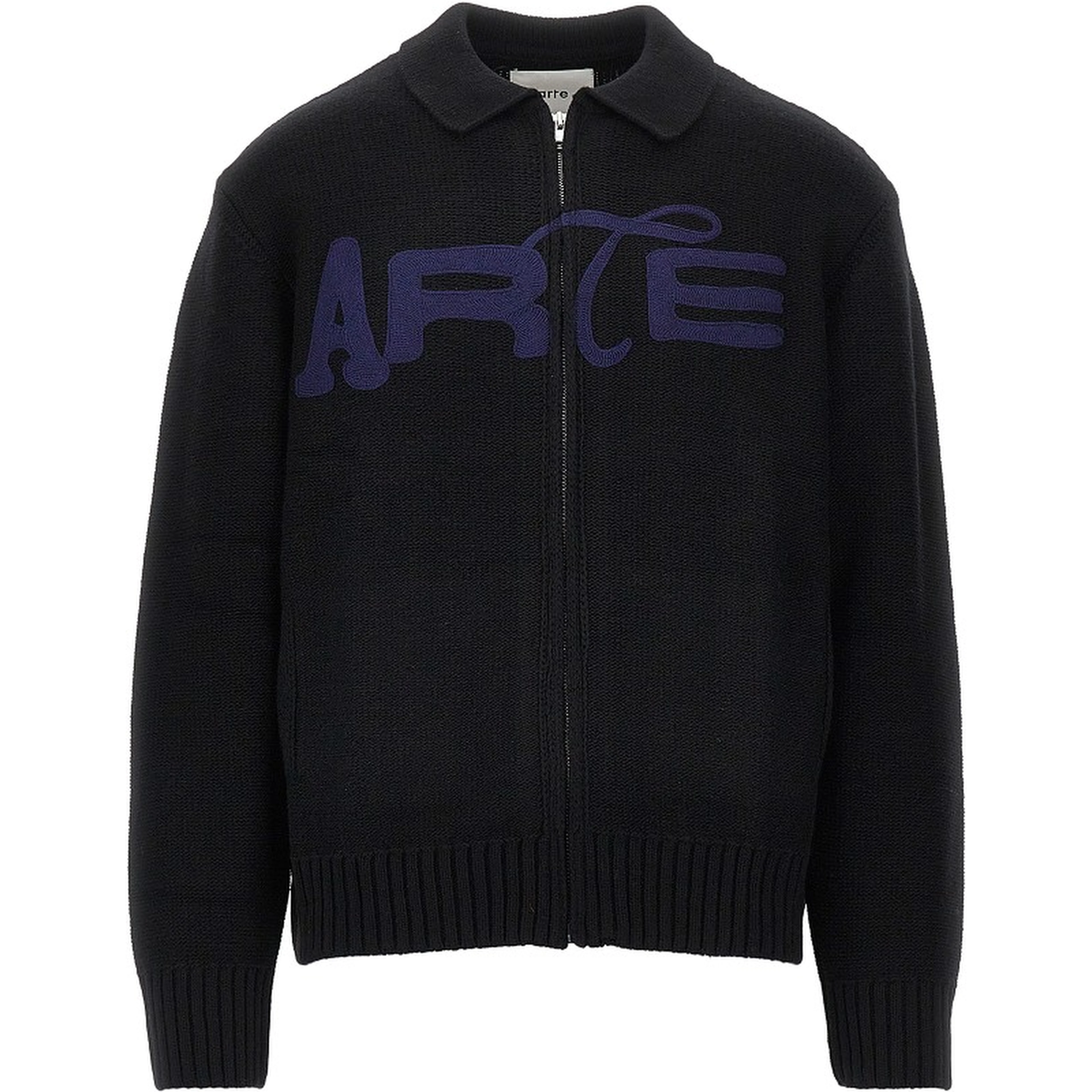 Knitted cardigan with logo embroidery