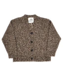 Virgin wool-blend knitted cardigan