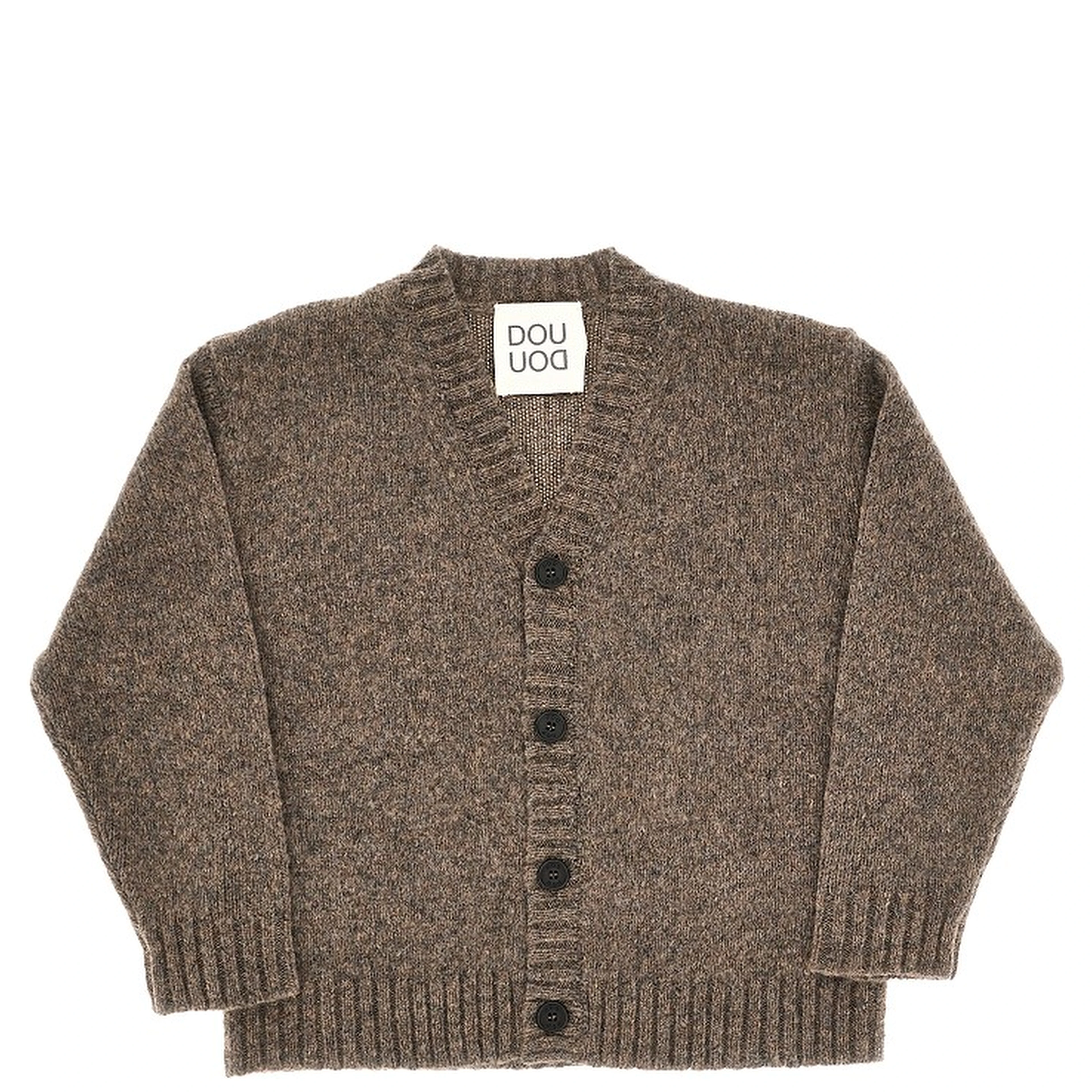 Virgin wool-blend knitted cardigan