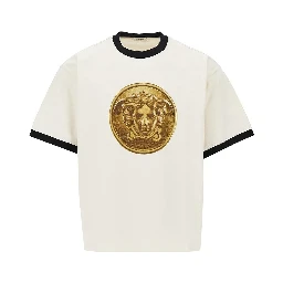 Cotton T-shirt with Medusa Coin print