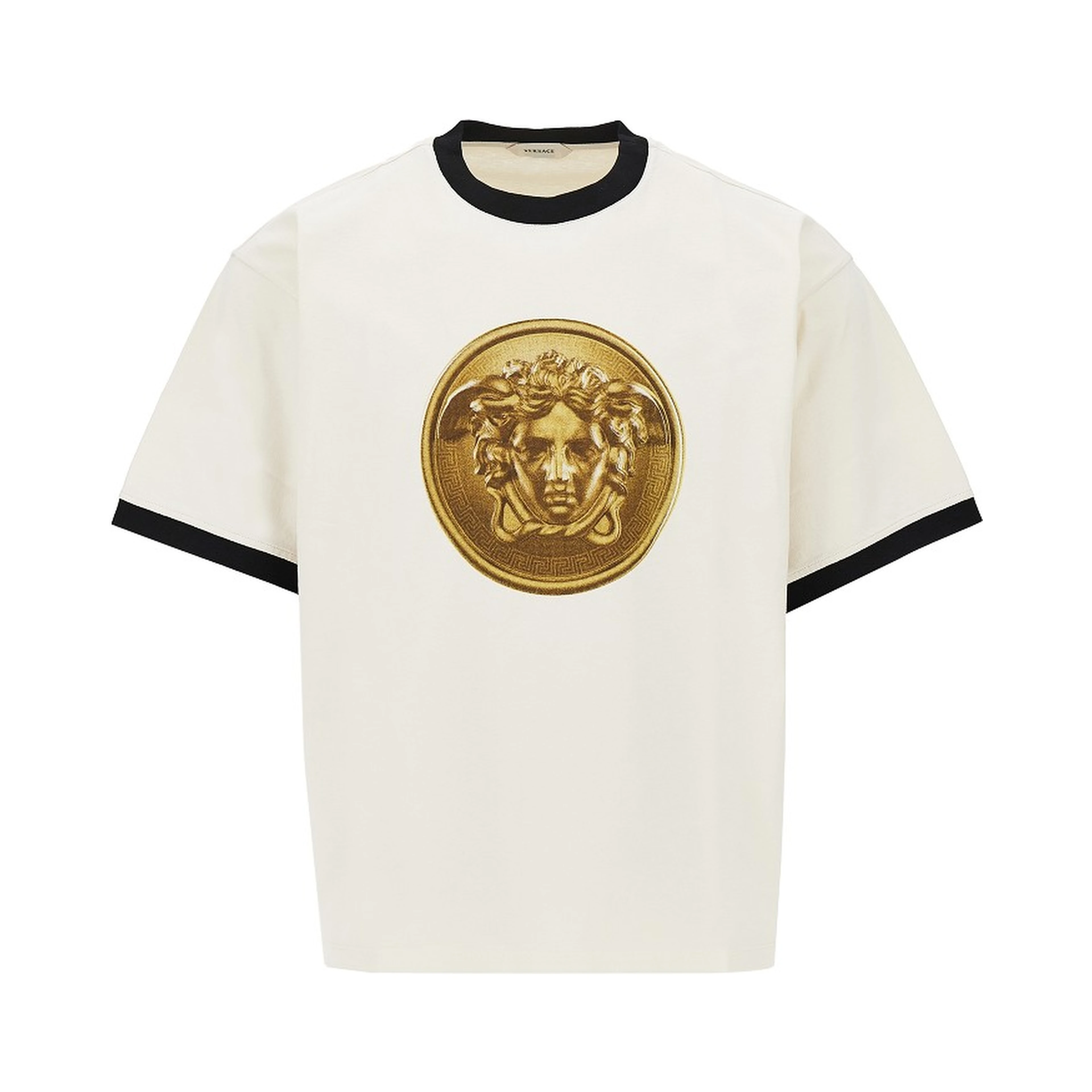 Cotton T-shirt with Medusa Coin print