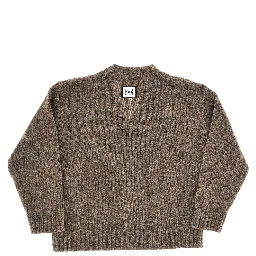 Virgin wool-blend knitted cardigan