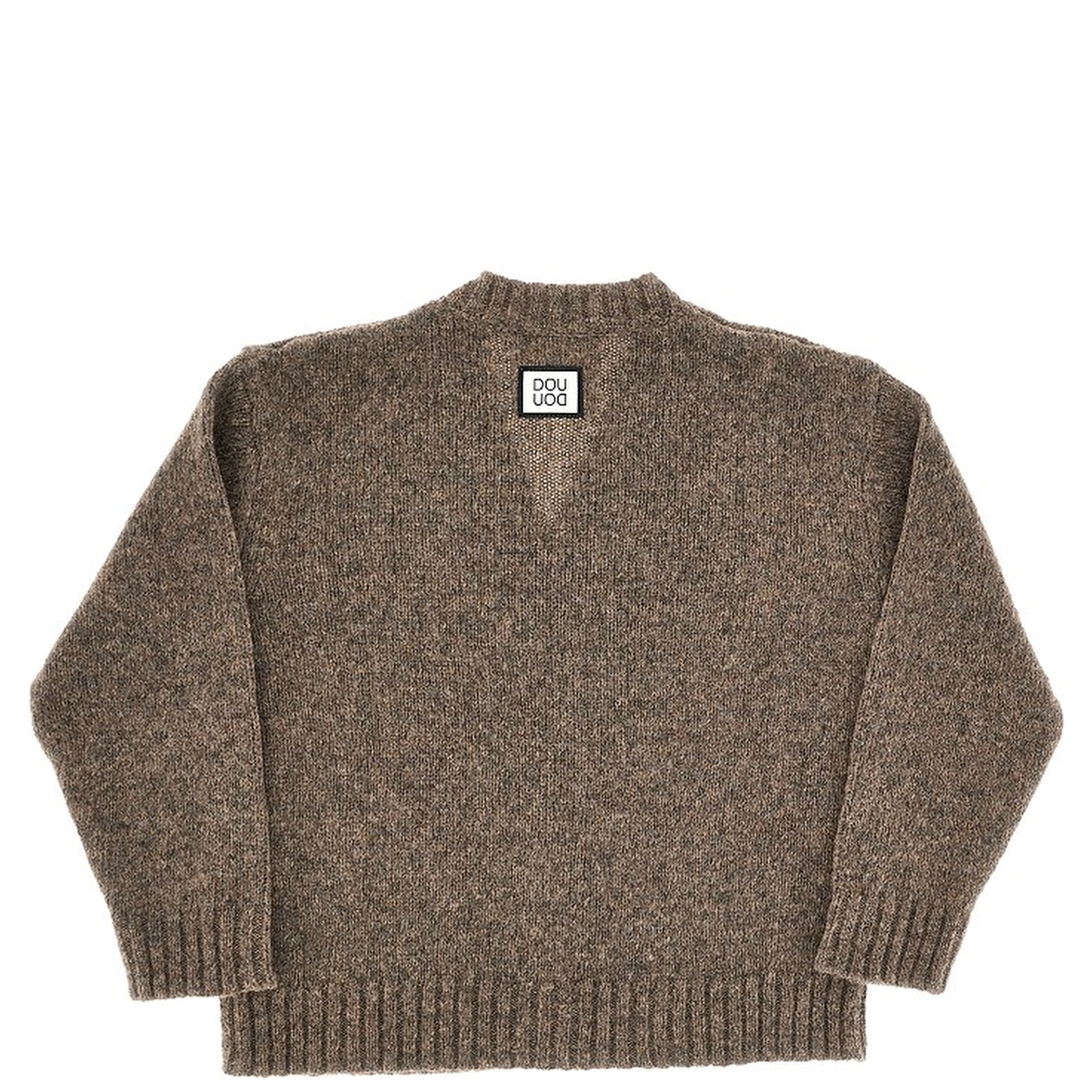 Virgin wool-blend knitted cardigan