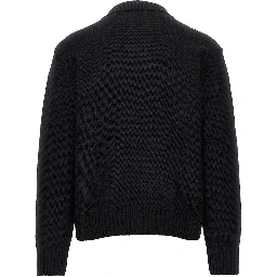 Knitted cardigan with logo embroidery