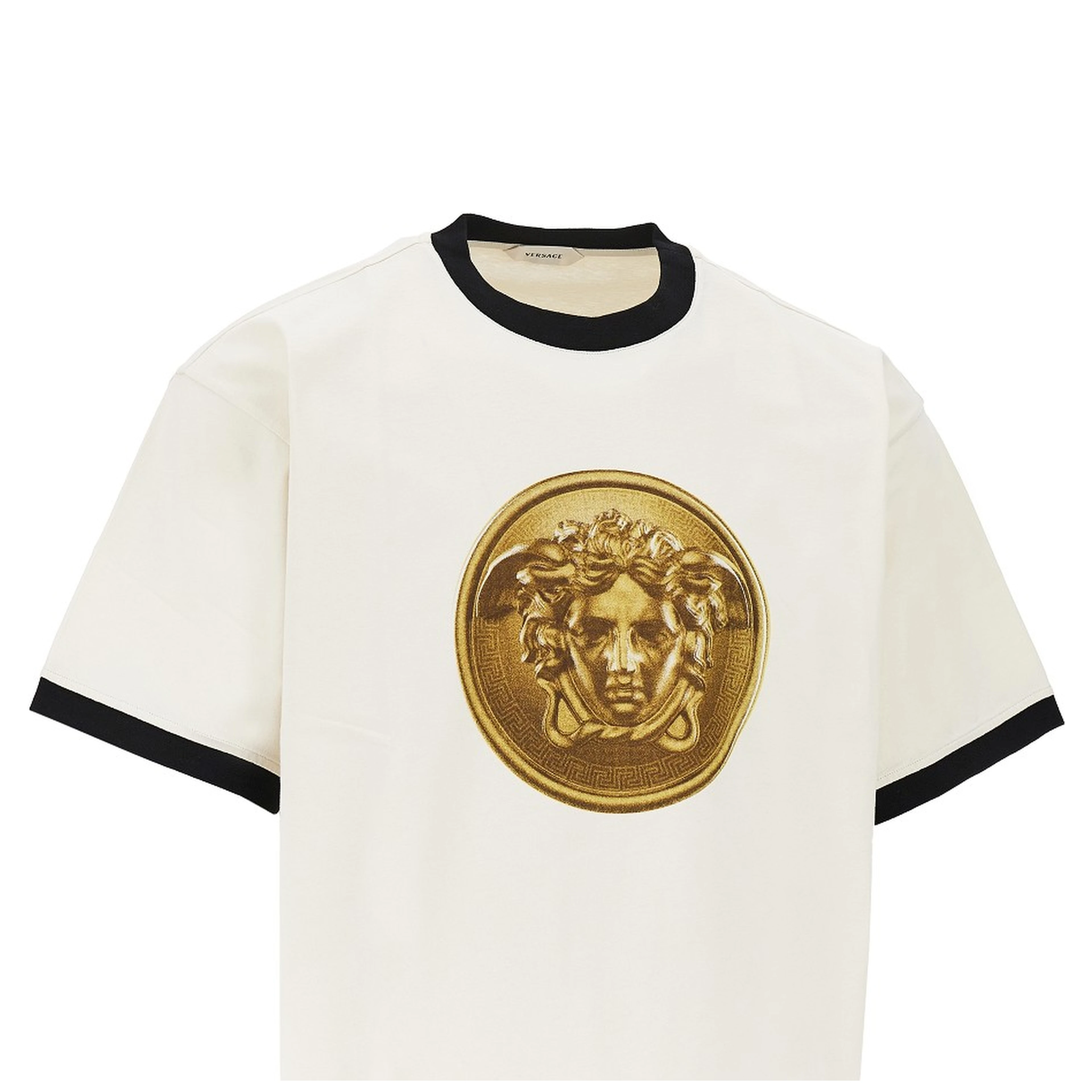 Cotton T-shirt with Medusa Coin print