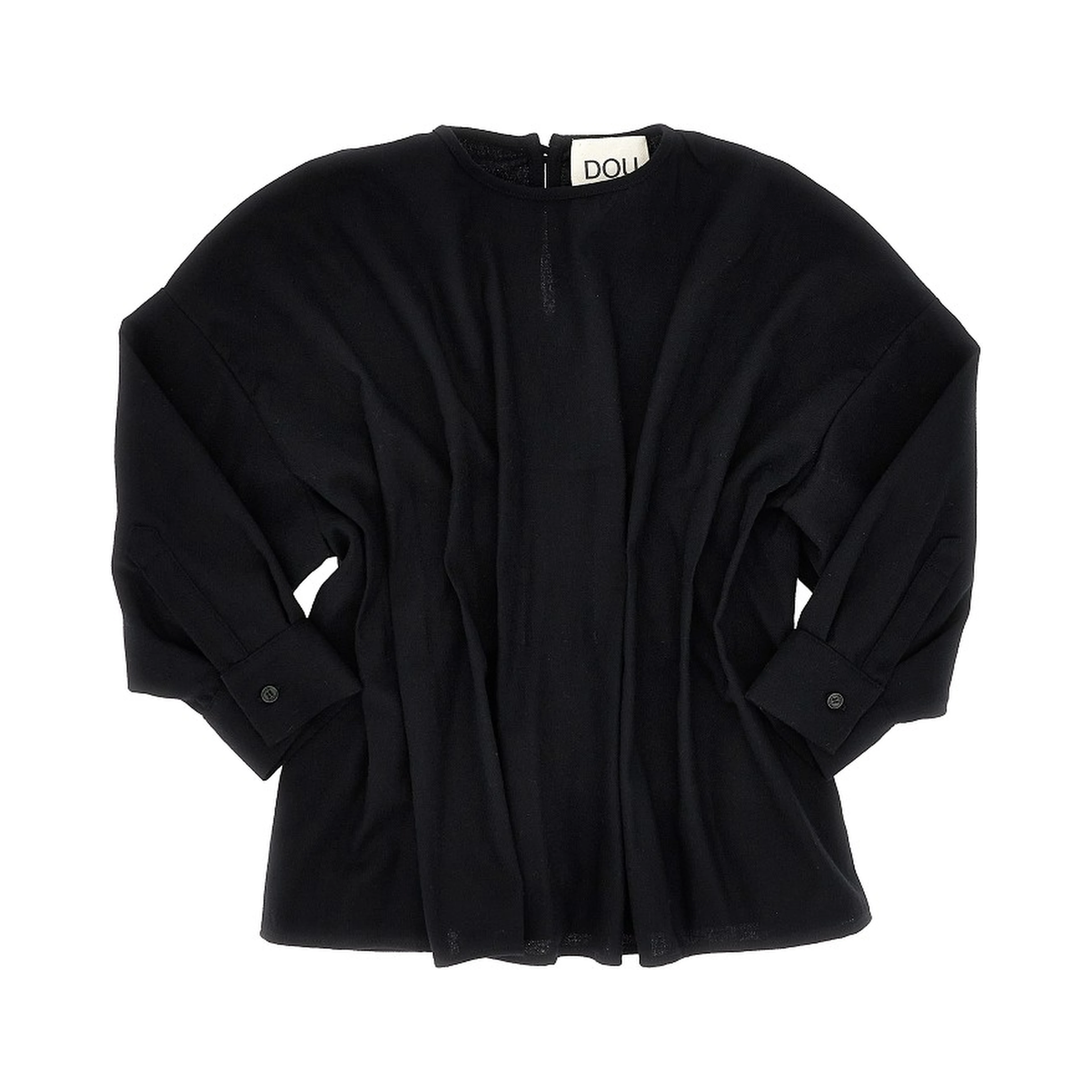 Pleated waist flannel top