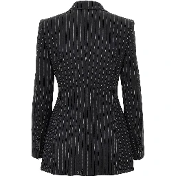 Pinstriped wool double-breasted jacket