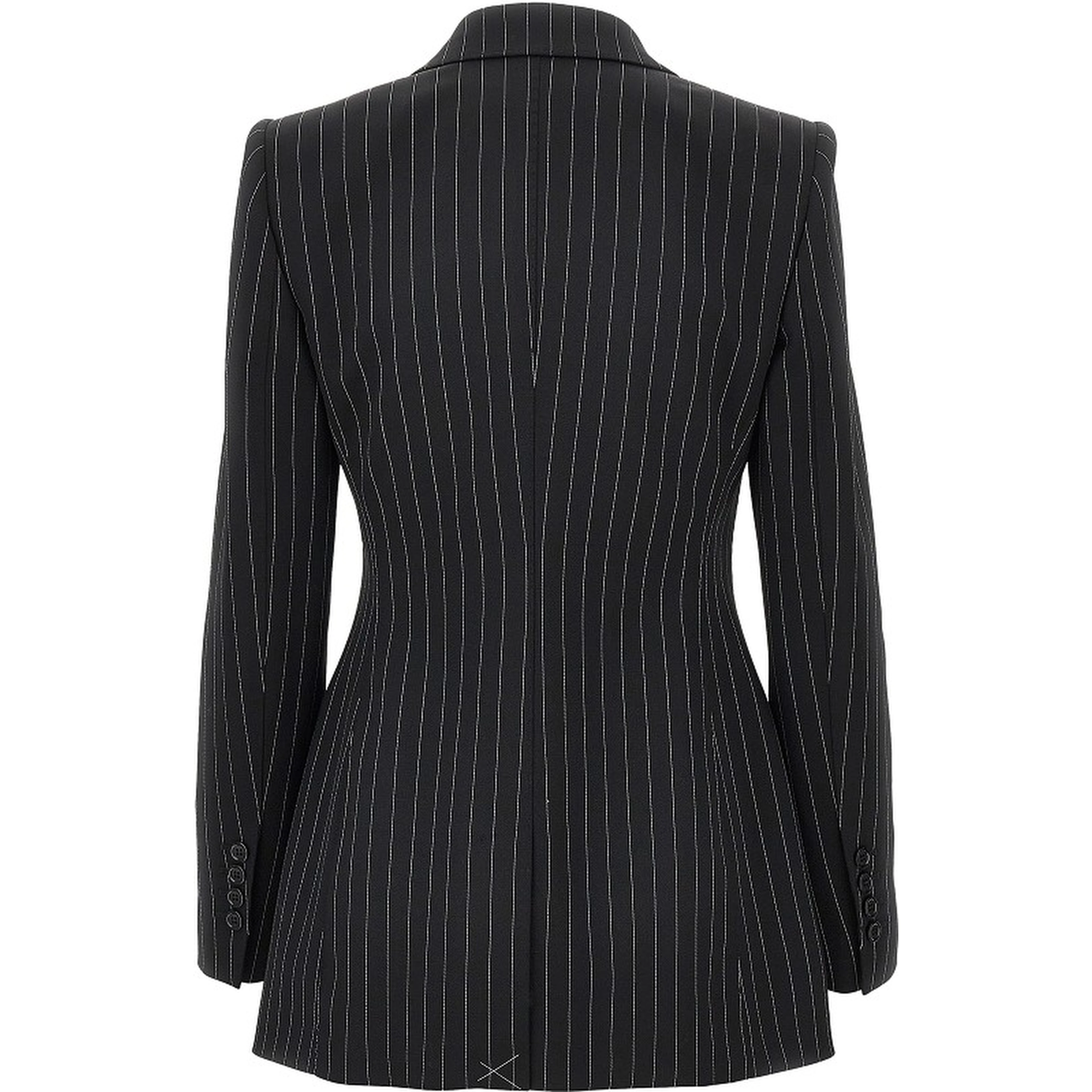 Pinstriped wool double-breasted jacket