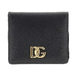 Leather bi-fold cardholder with logo