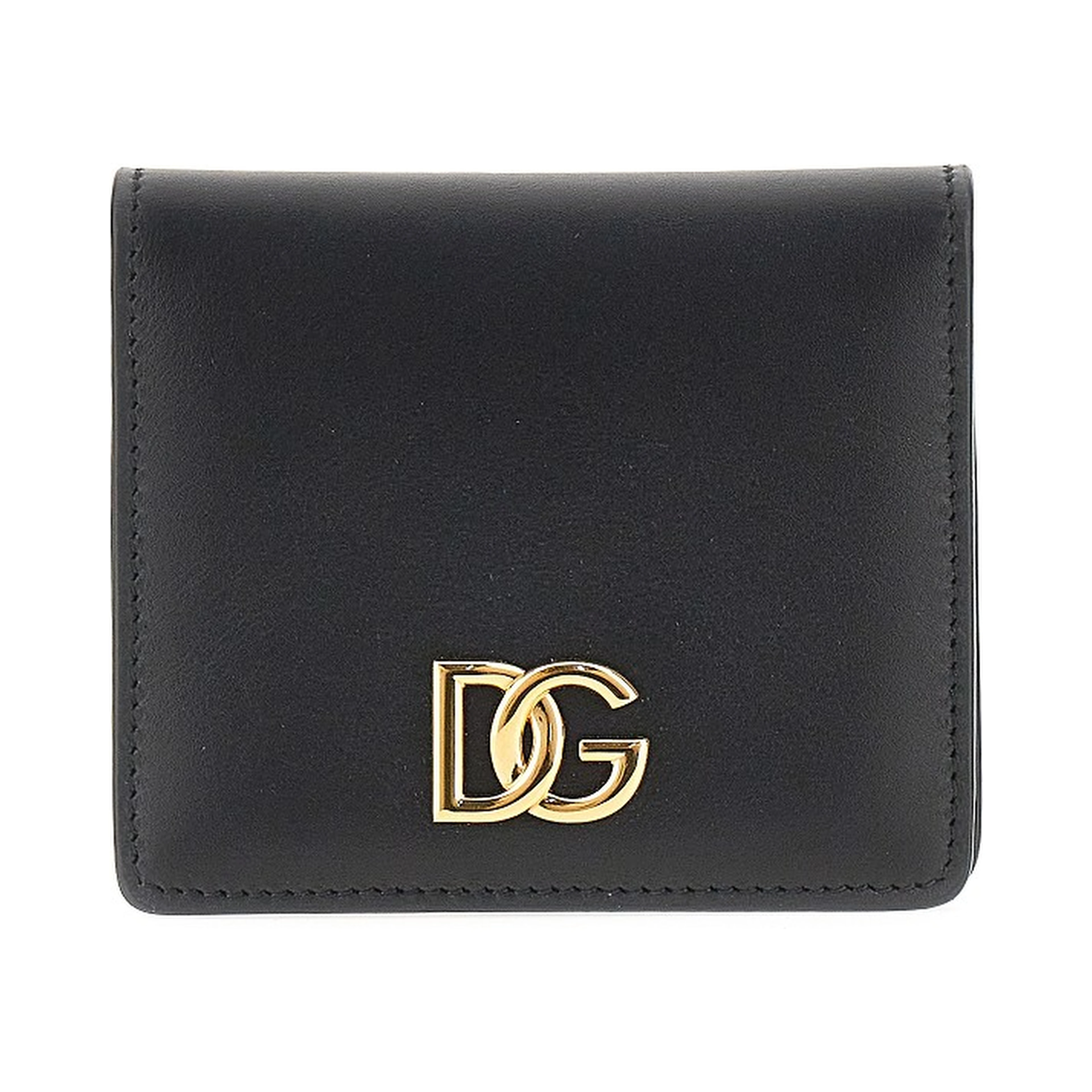 Leather bi-fold cardholder with logo