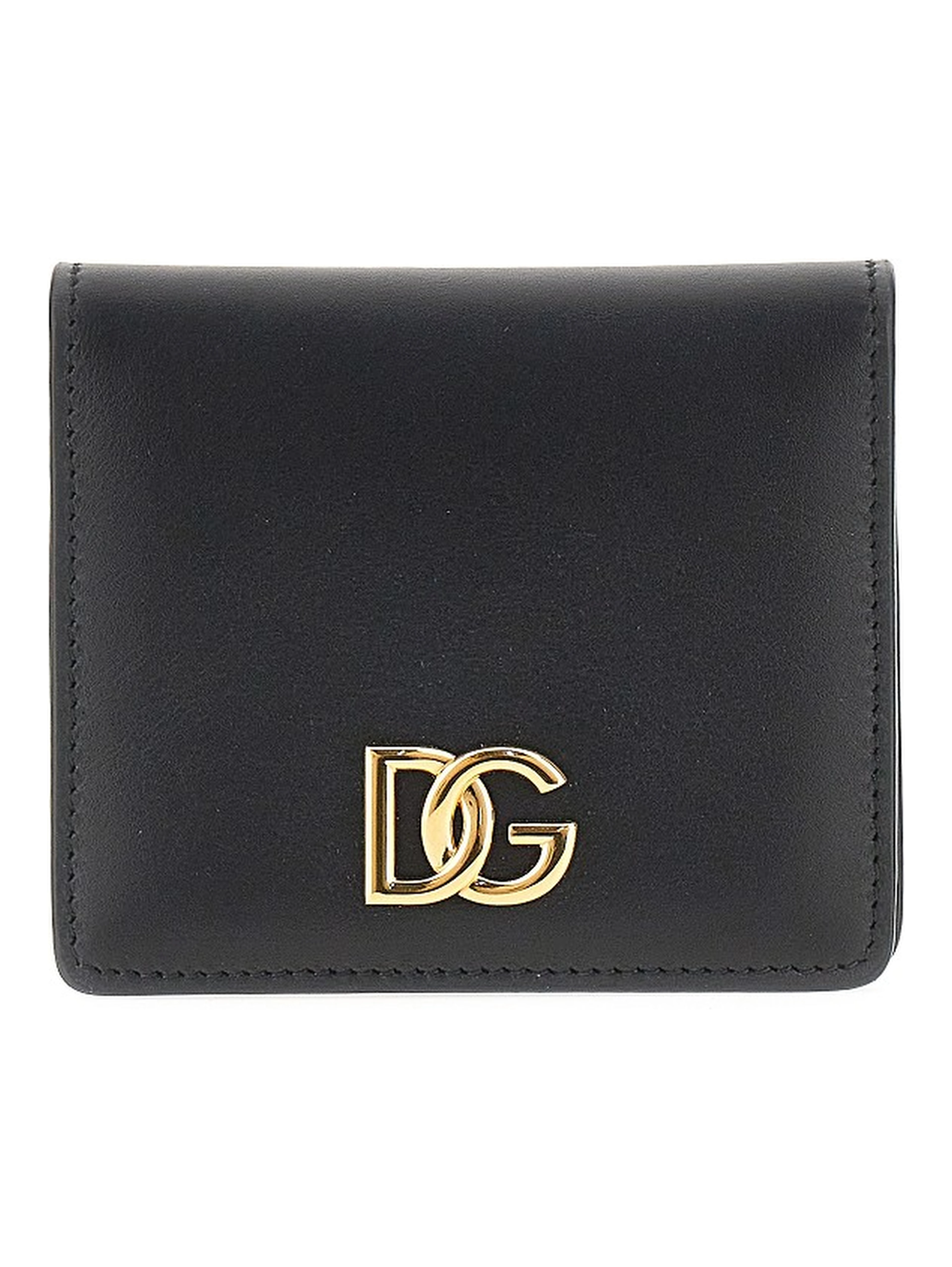 Leather bi-fold cardholder with logo