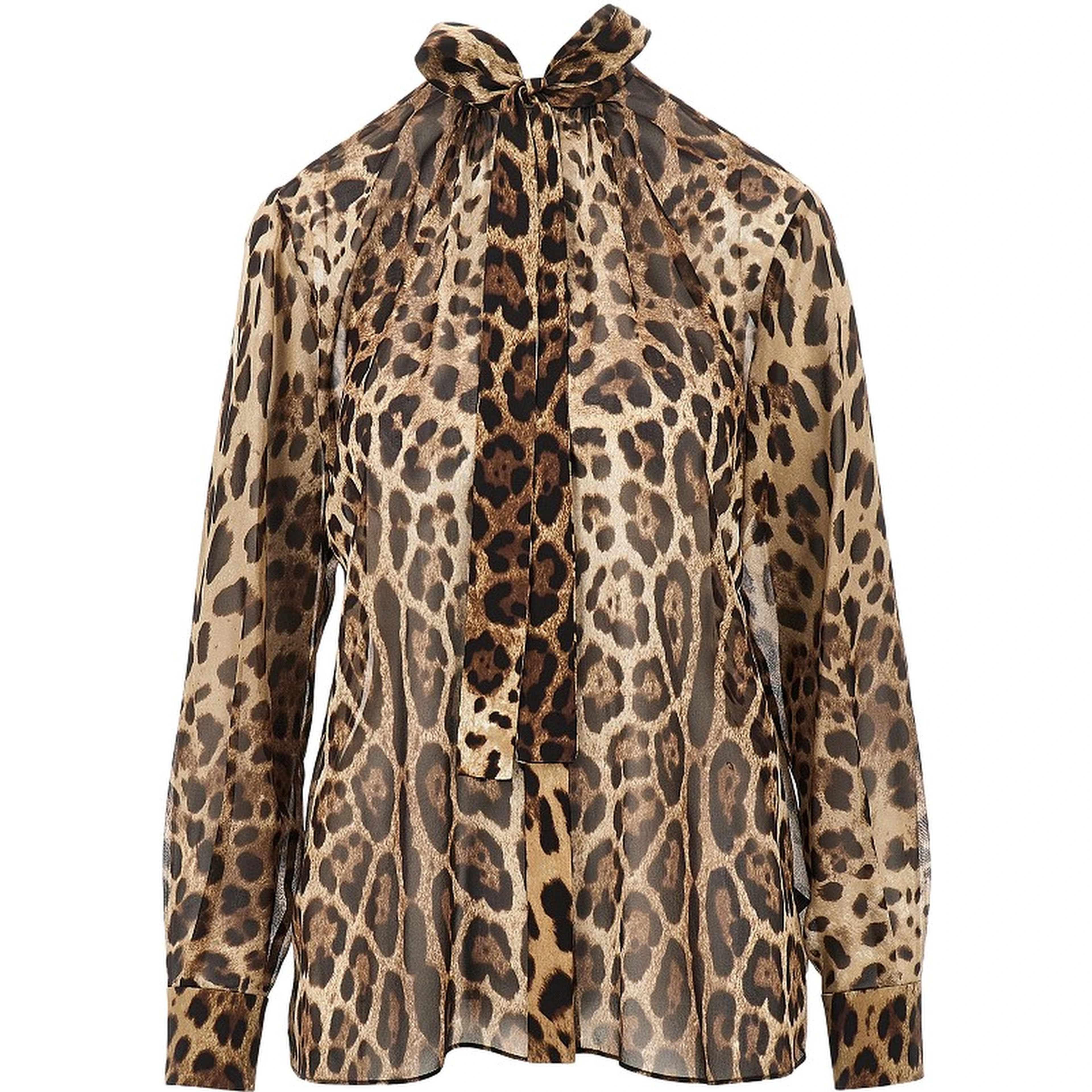 Silk georgette shirt with Leo print