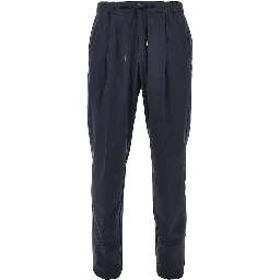 Technical poplin pants with drawstring