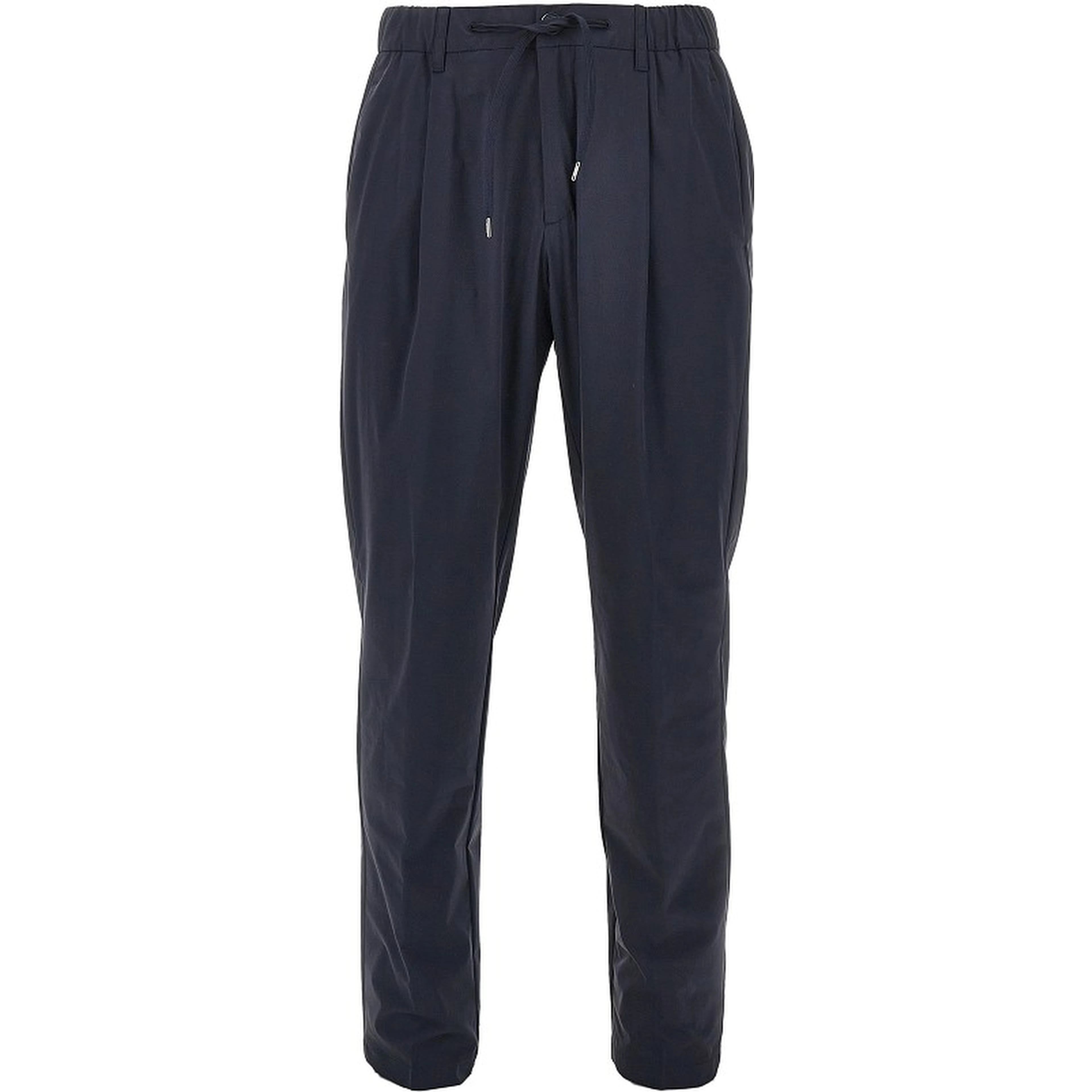 Technical poplin pants with drawstring
