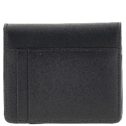 Leather bi-fold cardholder with logo