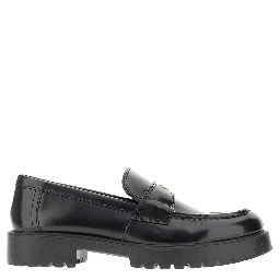 Leather loafers with lug sole