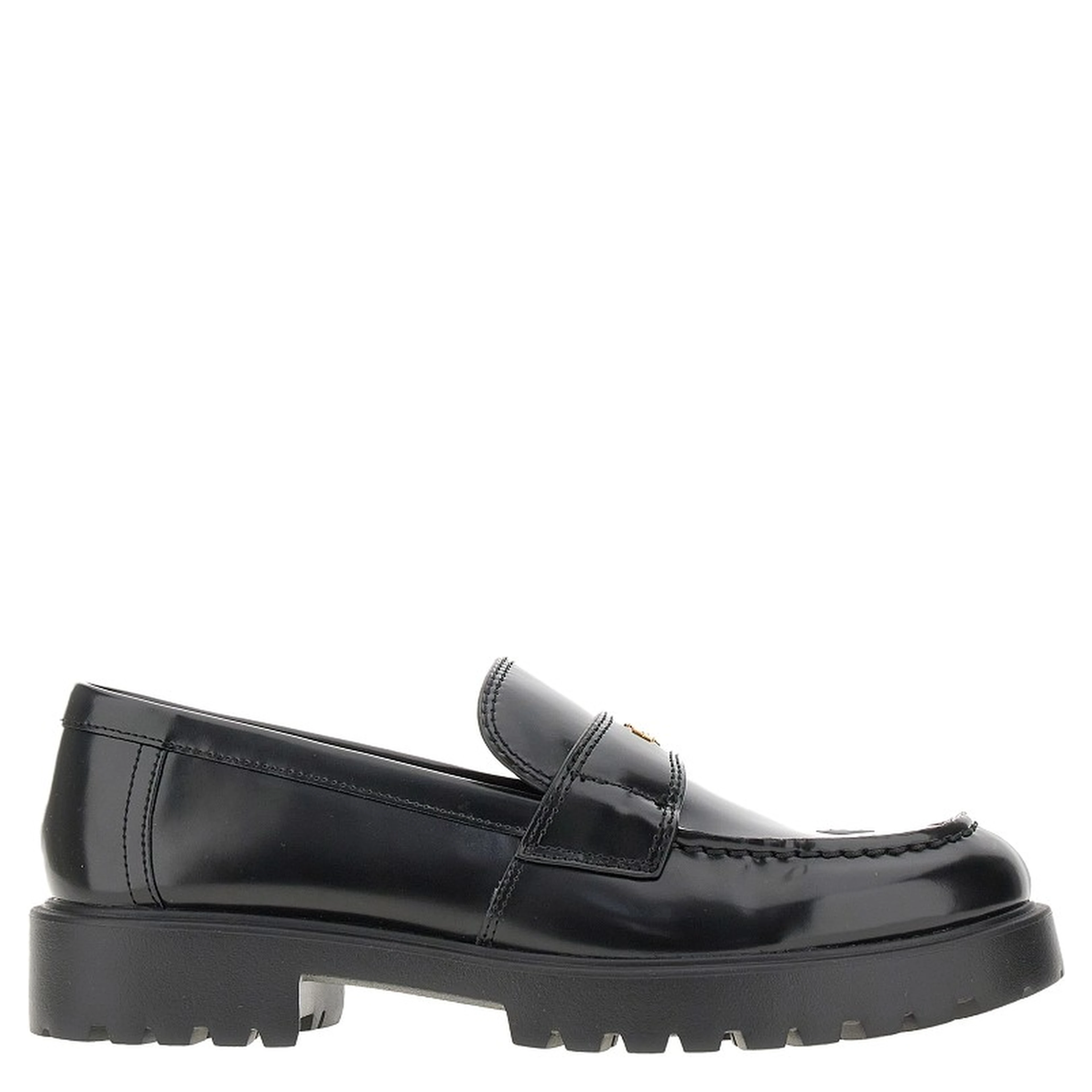 Leather loafers with lug sole