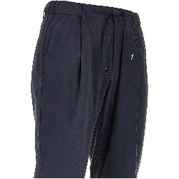 Technical poplin pants with drawstring