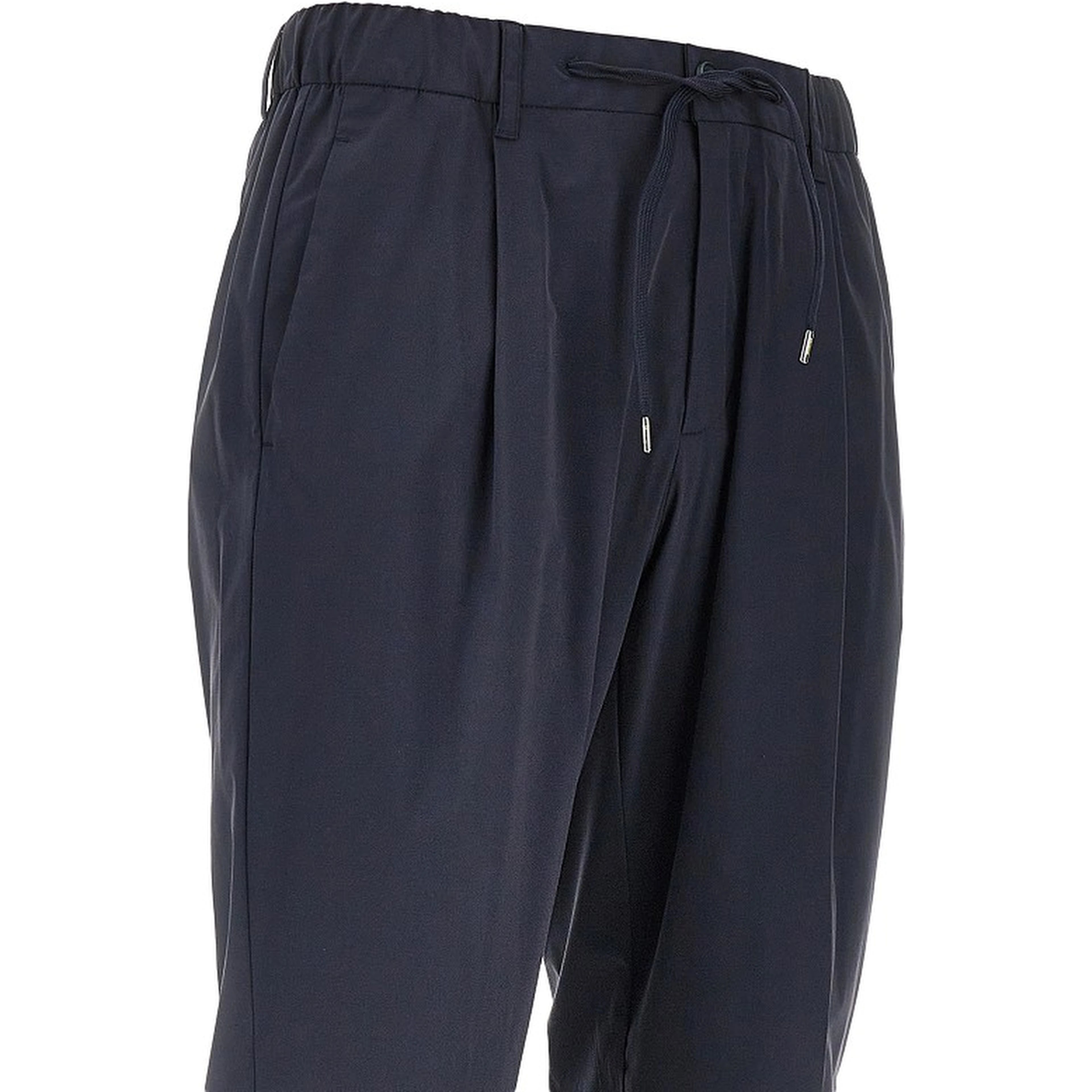 Technical poplin pants with drawstring