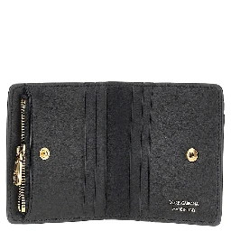 Leather bi-fold cardholder with logo
