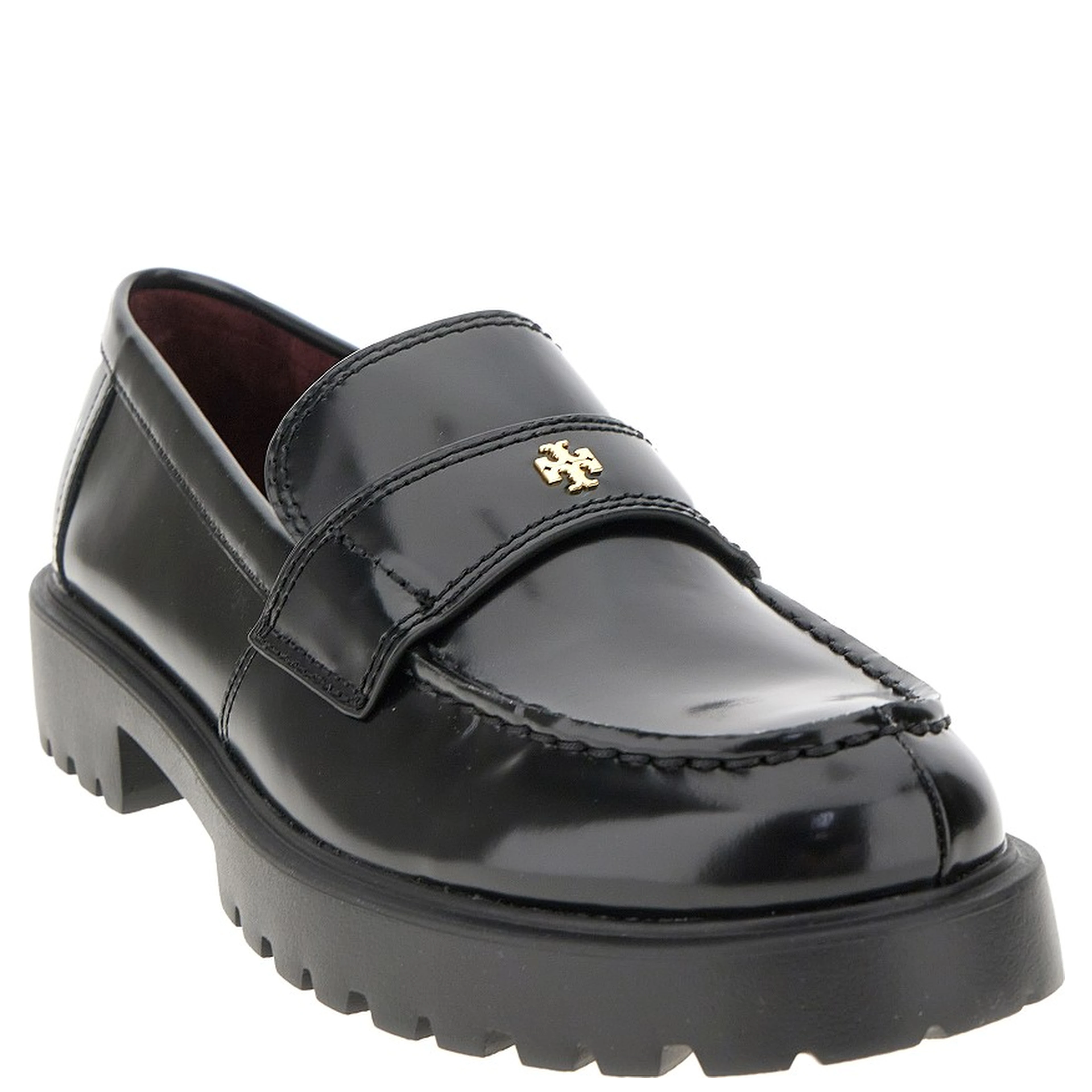 Leather loafers with lug sole