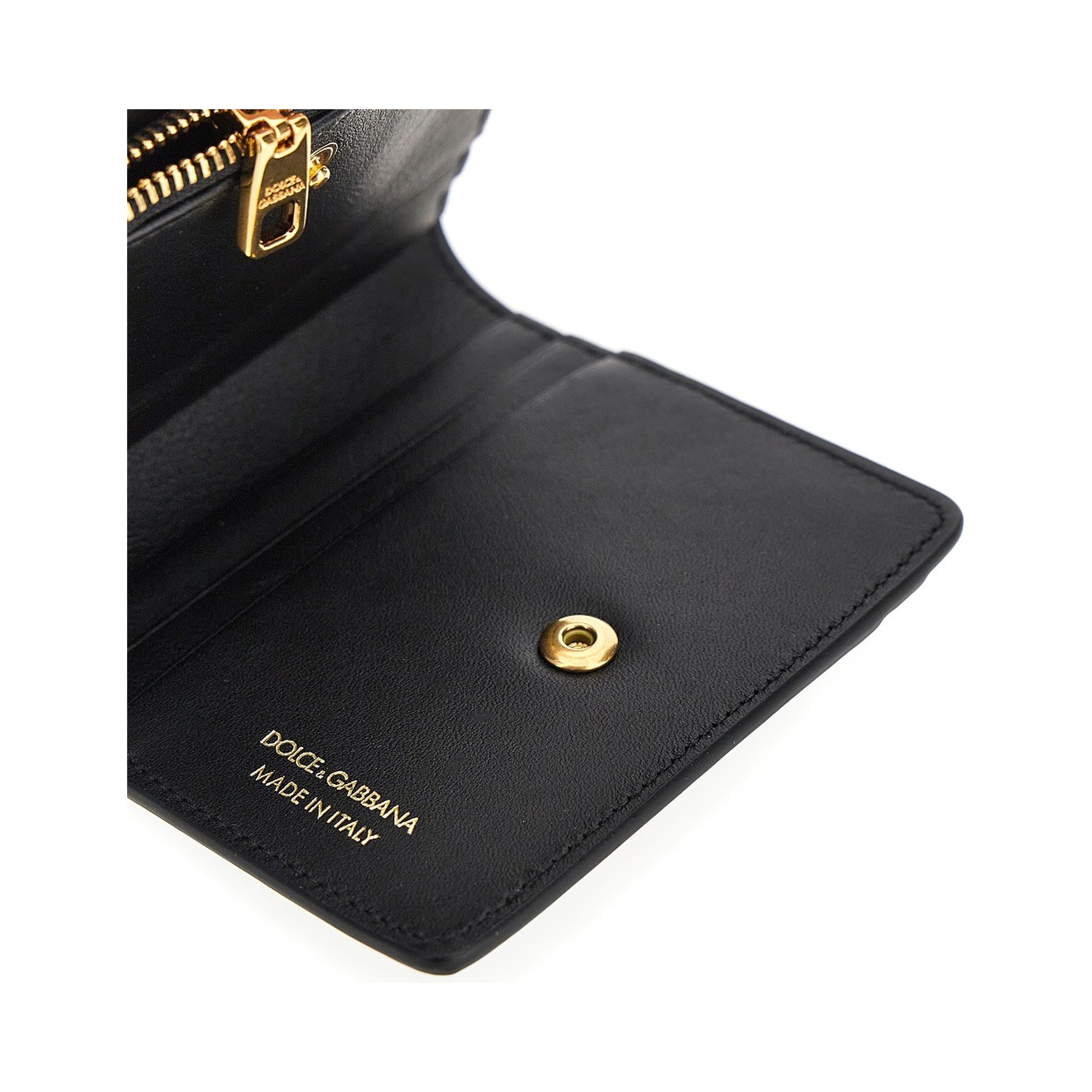 Leather bi-fold cardholder with logo