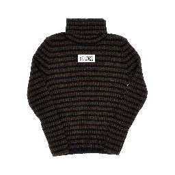 Knitted turtleneck with striped motif