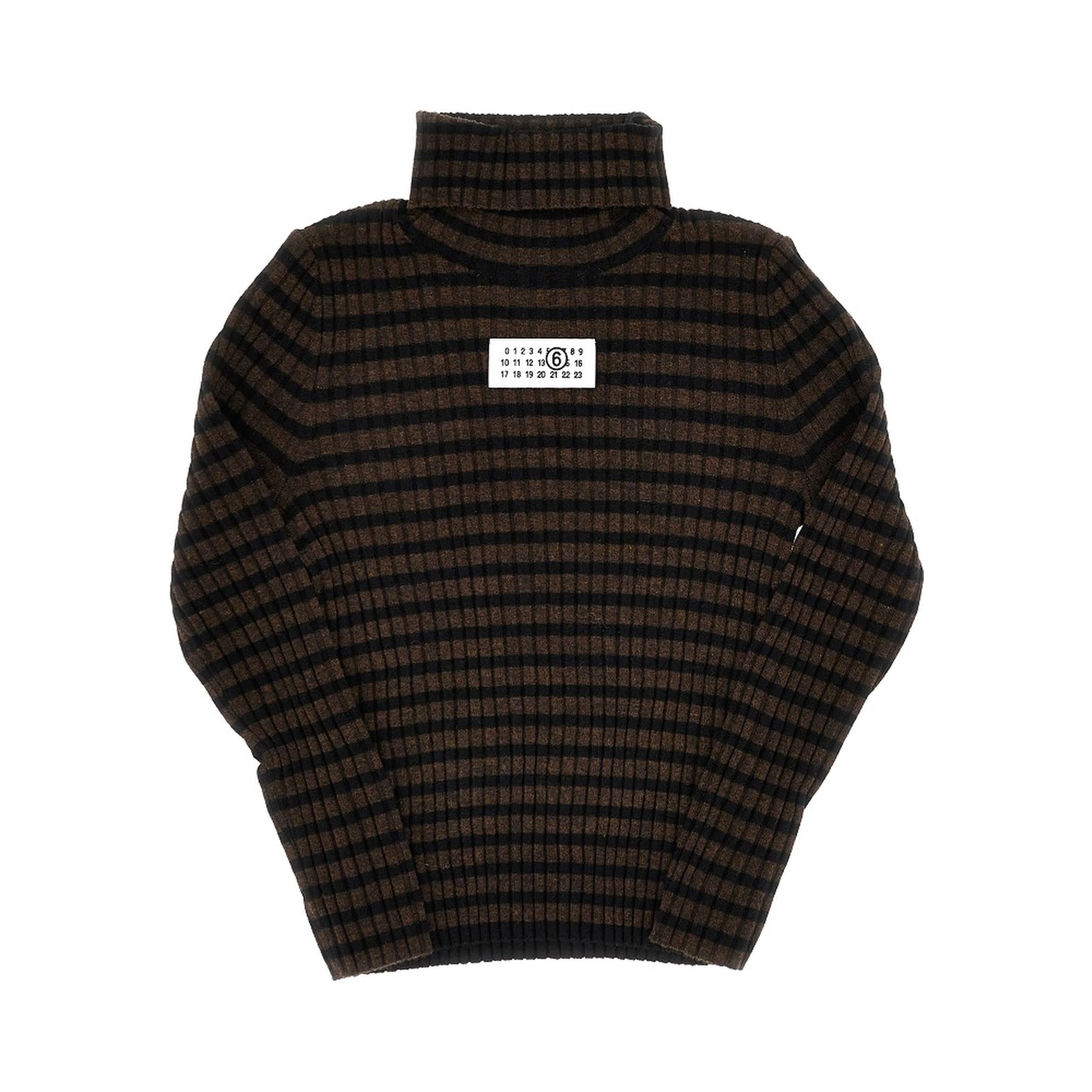 Knitted turtleneck with striped motif