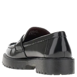 Leather loafers with lug sole