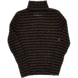 Knitted turtleneck with striped motif