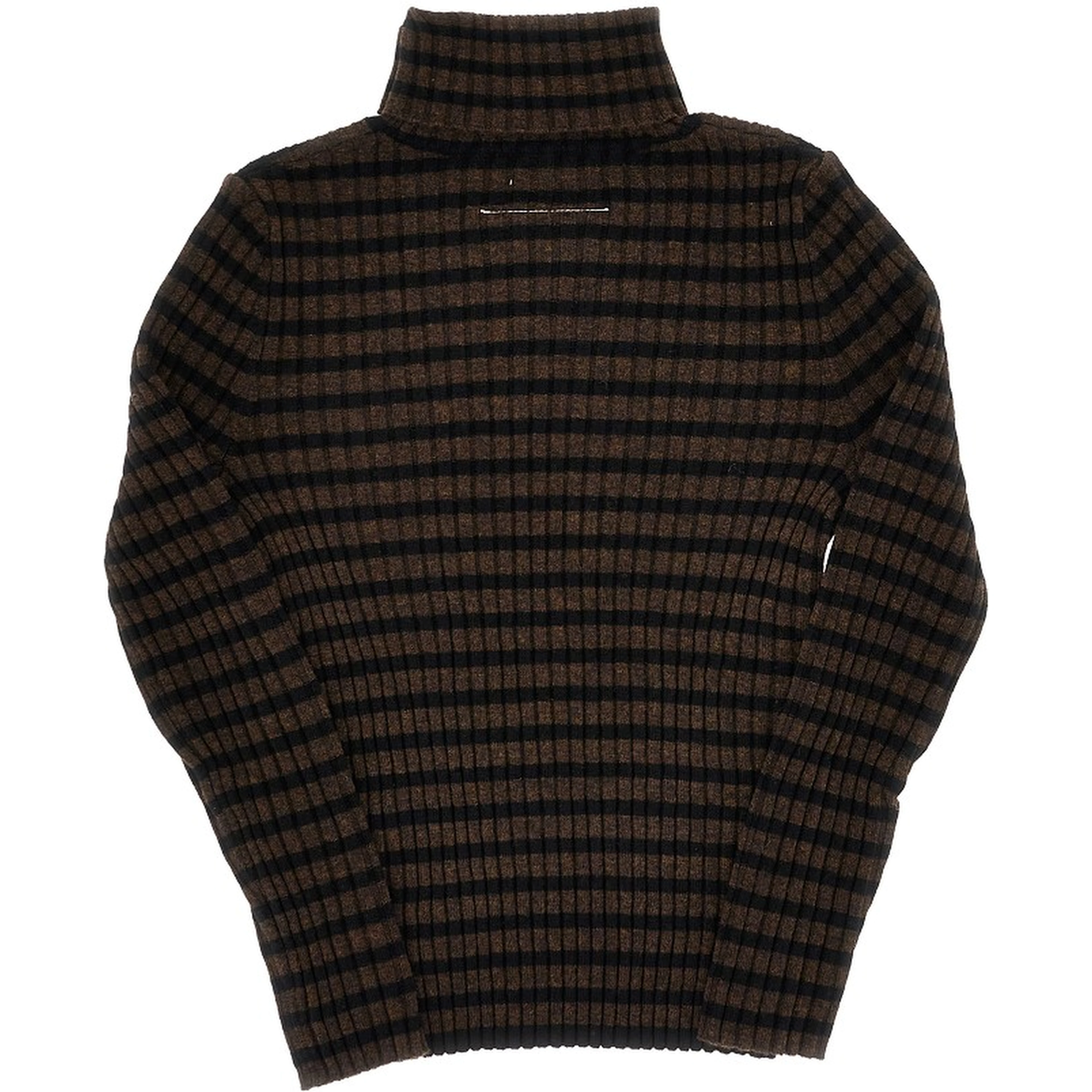 Knitted turtleneck with striped motif