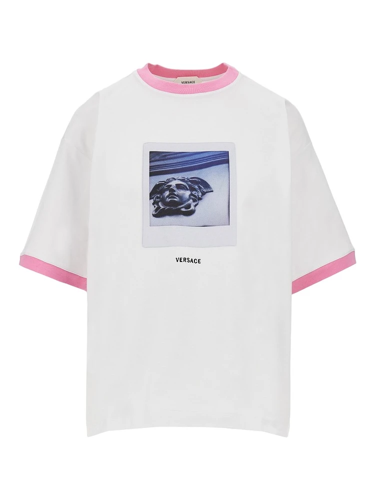 Cotton T-shirt with 'Medusa Polaroid' print