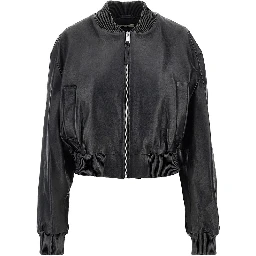 'Hannan' leather bomber jacket