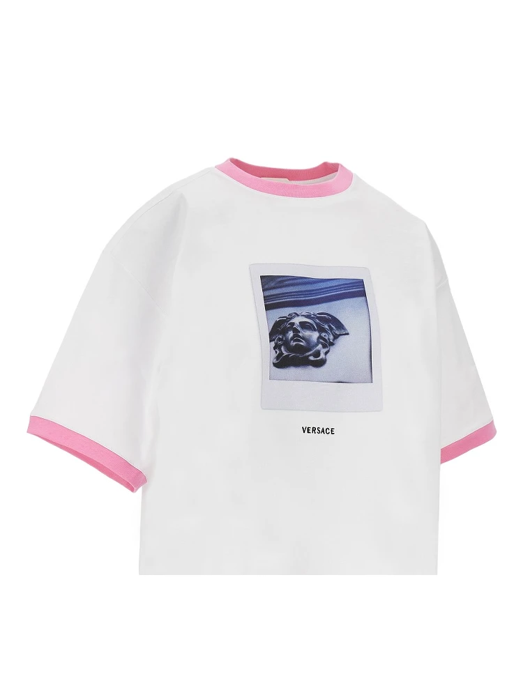 Cotton T-shirt with 'Medusa Polaroid' print alternative