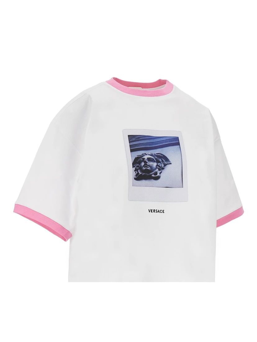 Cotton T-shirt with 'Medusa Polaroid' print