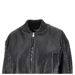 'Hannan' leather bomber jacket