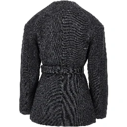 Wool-blend jacket with belt