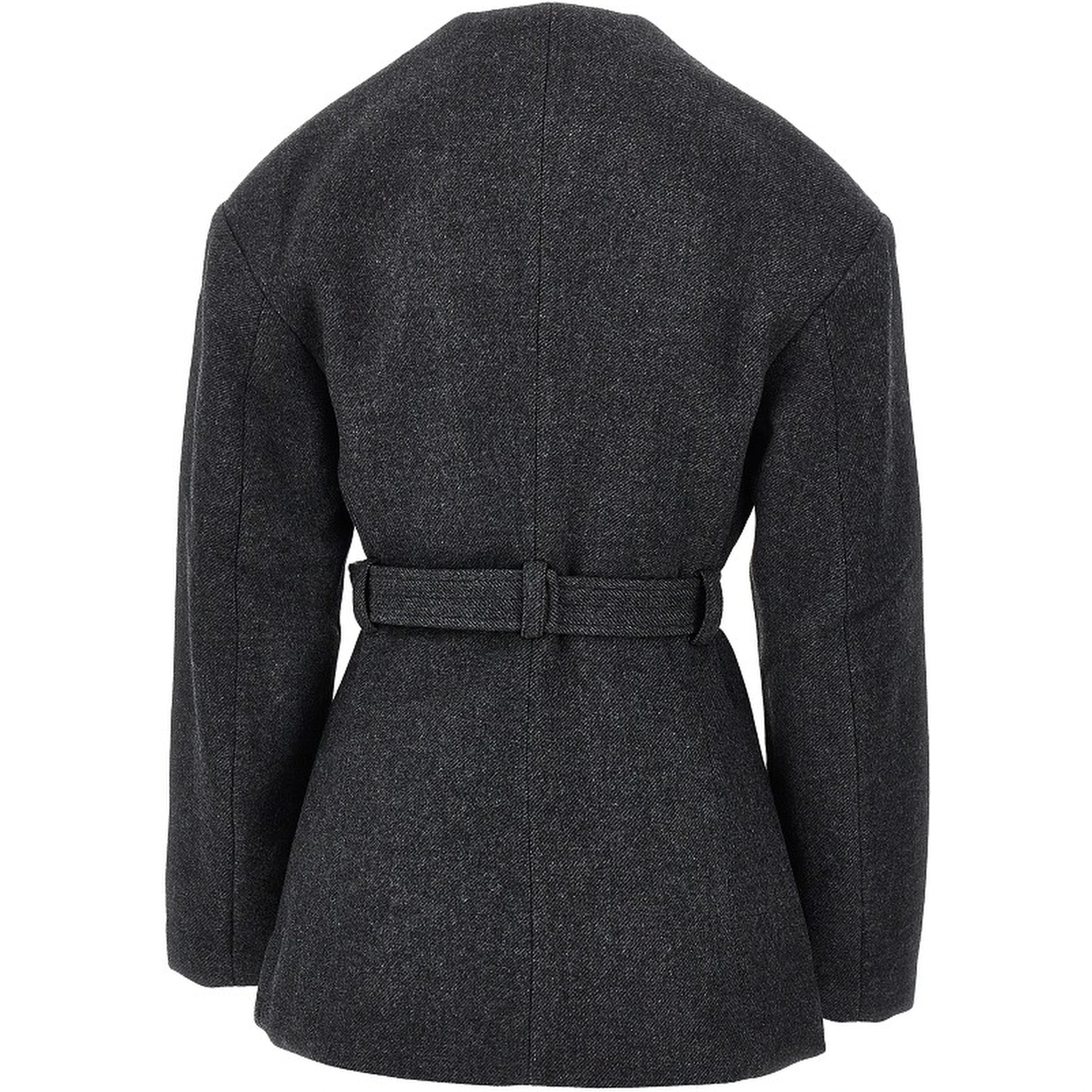 Wool-blend jacket with belt